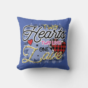 Two Heart Two Lives One Love, Valentine's Day Throw Pillow