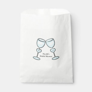 Two Heart Wine Glasses Bridal Shower Favour Treat Bag