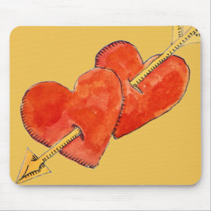 Two hearts - arrow 2011 mouse pad