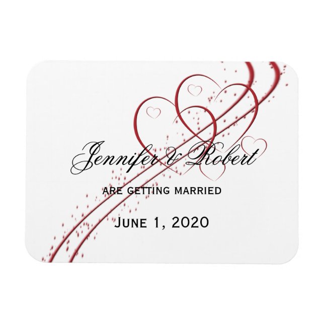 Two Hearts as One Save the Date Magnet (Horizontal)
