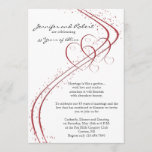 Two Hearts as One Wedding Anniversary Invitation<br><div class="desc">This beautiful and modern design,  called Two Hearts as One Wedding Anniversary,  has a bright white background. On the front there are two side by side red heart graphics with accent swirls and confetti. This would be perfect for your wedding anniversary party or event!</div>