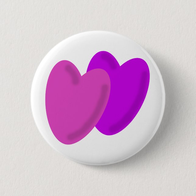 Two hearts beat as one 2 inch round button (Front)