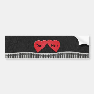Two Hearts Bumper Sticker