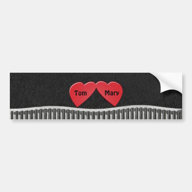 Two Hearts Bumper Sticker (Front)