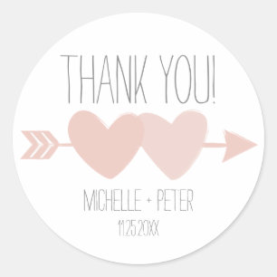 Two Hearts Classic Round Sticker