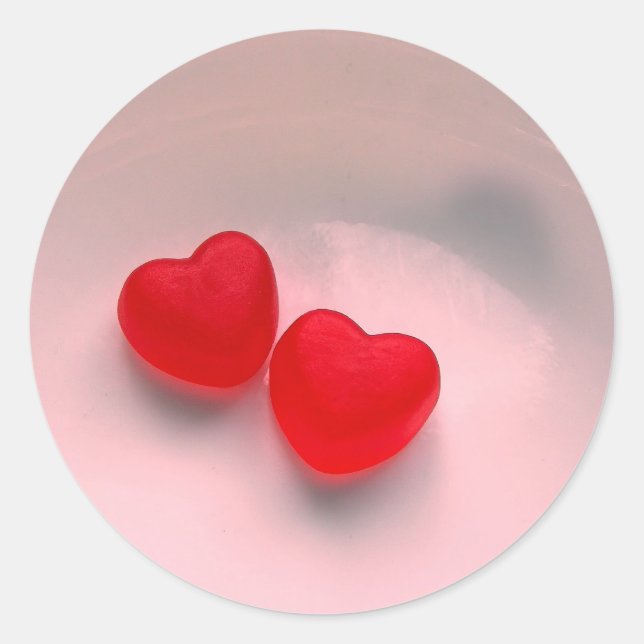 Two Hearts Classic Round Sticker (Front)