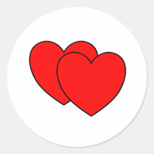 Two Hearts Classic Round Sticker