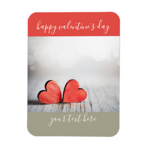 Two Hearts Colorblock Valentine's Day Magnet