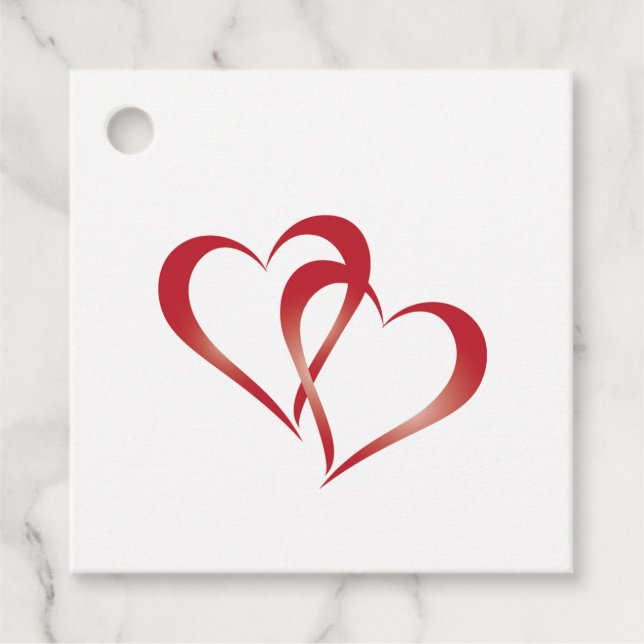 Two Hearts Connected Favour Tags (Front)