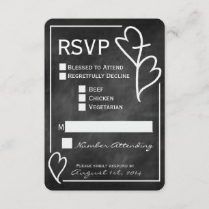 Two Hearts Cross Religious Wedding RSVP Card