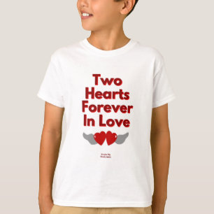 Two Hearts Forever In Love Boys White T Shirt