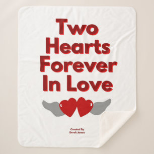 Two Hearts Forever In Love Medium Sherpa Blanket