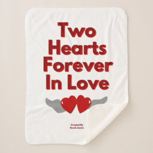 Two Hearts Forever In Love Small Sherpa Blanket