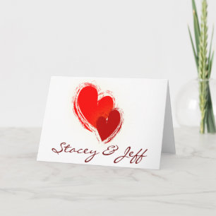 Two hearts in love card