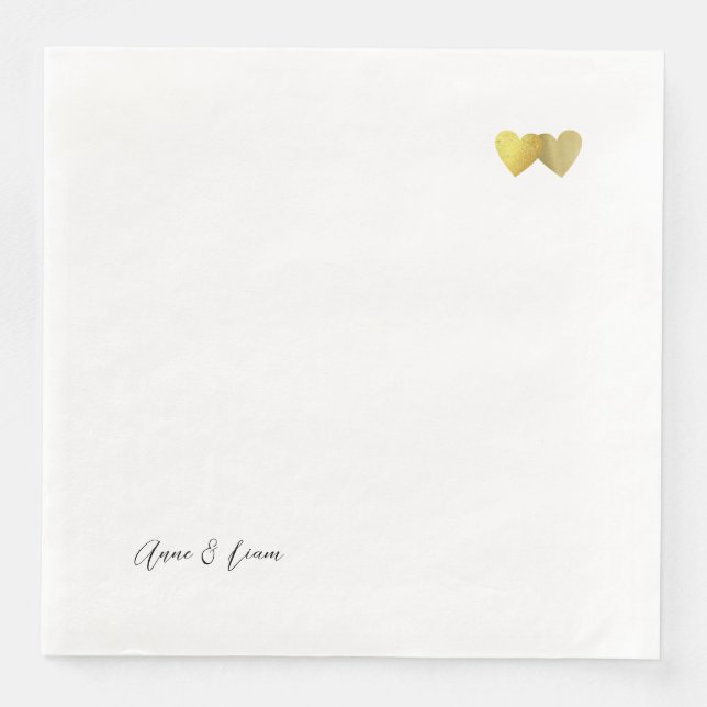 Two Hearts in Love custom printed Napkin (Front)
