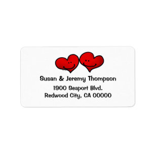 Two hearts in love label
