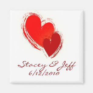Two hearts in love magnet