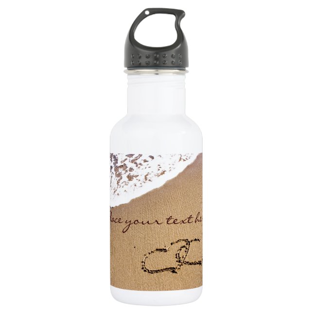 Two Hearts In The Sand 532 Ml Water Bottle (Front)