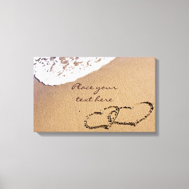 Two Hearts In The Sand Canvas Print (Front)