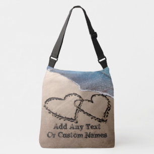 Two Hearts In The Sand Custom All Over Print Bag