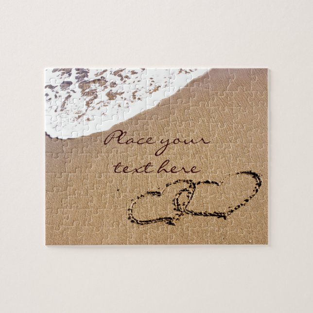 Two Hearts In The Sand Jigsaw Puzzle (Horizontal)