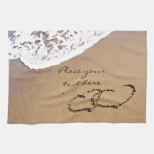 Two Hearts In The Sand Kitchen Towel