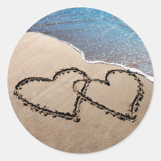 Two Hearts In The Sand Stickers (Front)