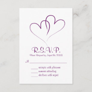 Two hearts intertwined Wedding RSVP Card