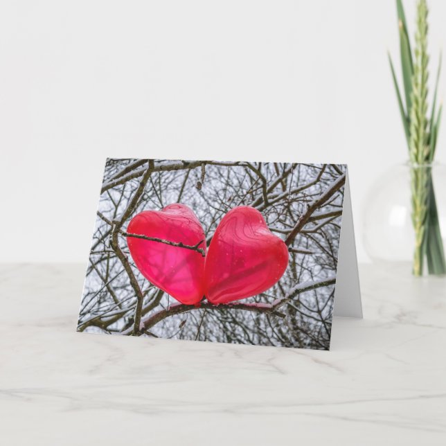 Two Hearts Kissing In A Tree Card (Front)