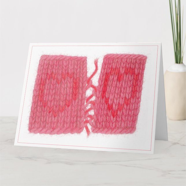 TWO HEARTS KNIT Big Greeting Card (Front)