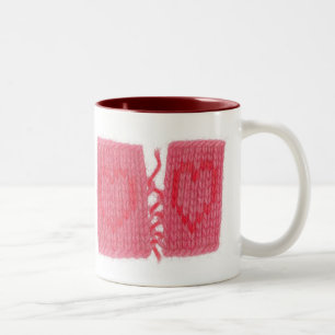 TWO HEARTS KNIT Maroon Two-Tone Mug