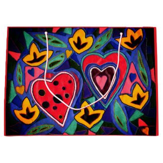 Two hearts large gift bag