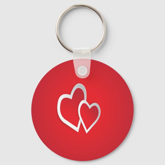 Two Hearts = Love Keychain (Front)