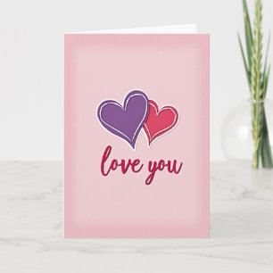 Two Hearts Love You Card