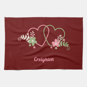 Two Hearts Lovers Design  Kitchen Towel