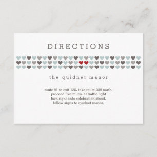 Two Hearts Modern Wedding Directions Insert Card