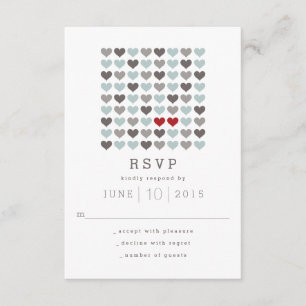 Two Hearts Modern Wedding RSVP Response Card