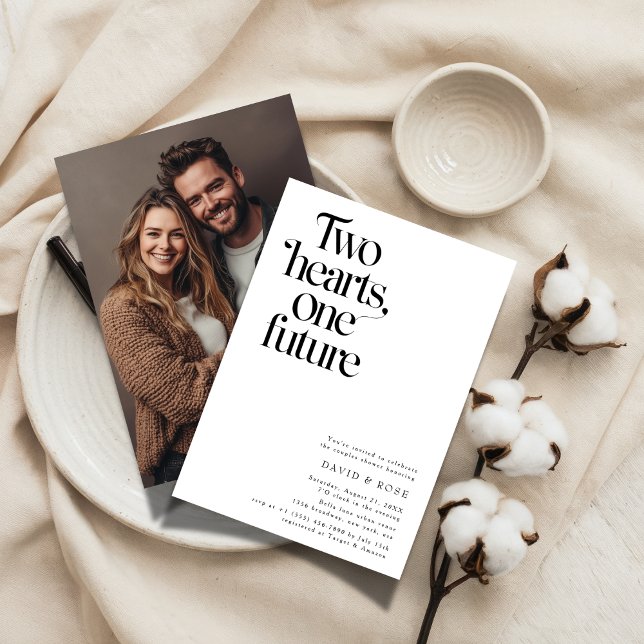 Two Hearts One Future Couples Shower Photo Invitation (Creator Uploaded)