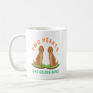 Two hearts, one golden bond coffee mug