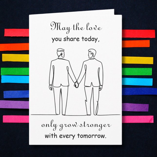 Two Hearts | One Lifetime | LGBTQ Congratulations  Card (Creator Uploaded)