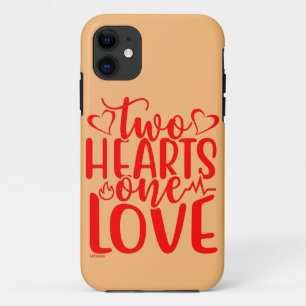 TWO HEARTS, ONE LOVE  valentine's day gift         iPhone 11 Case