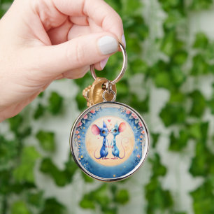 Two Hearts, One Love – Wedding Mice. Keychain