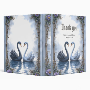 Two Hearts, One Reflection – Romantic Swan Wedding Binder