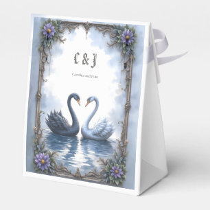 Two Hearts, One Reflection – Romantic Swan Wedding Favor Box