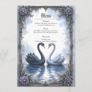 Two Hearts, One Reflection – Romantic Swan Wedding Menu