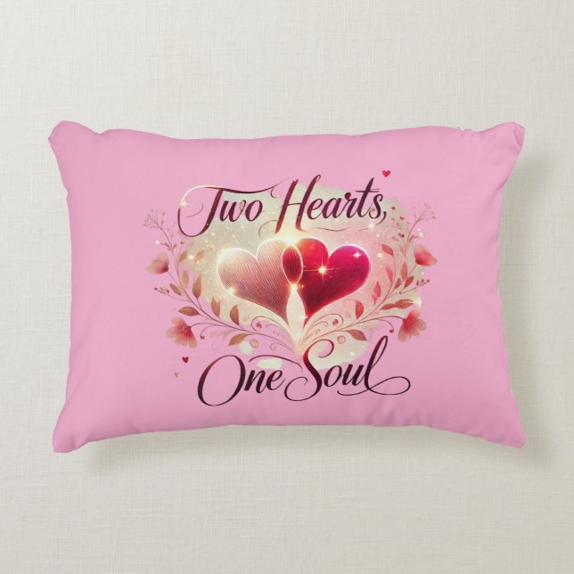Two Hearts One Soul  Accent Pillow (Front)