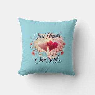 Two Hearts, One Soul Throw Pillow