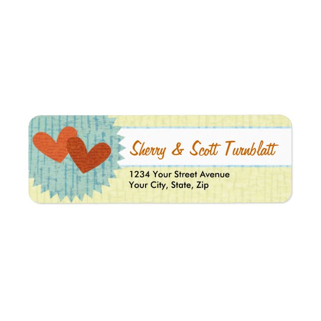 Two Hearts Personalized Return Address Labels (Front)