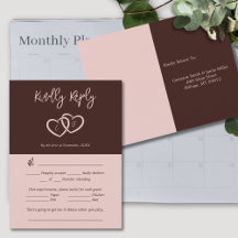 Two Hearts Red Attendance Preferance RSVP Card