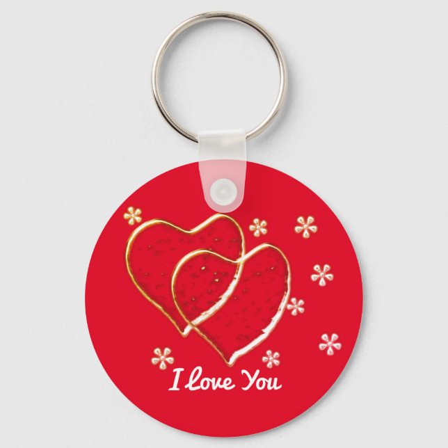 two  hearts,romantic wedding.Personalized  Keychai Keychain (Front)